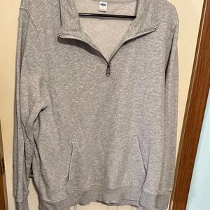 Old Navy Light Gray Zip-Up Womens Sweater size large